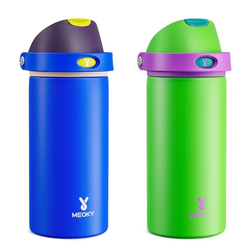 Image of Meoky 2 Pack 18 oz Kids Stainless Steel Water Bottles for Boys Gym