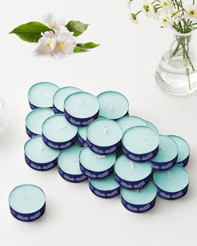 ThinkArtDecor Scented Tealight Candles, Organic Luxury Aroma Upto 4 Hours, Smokeless & Dripless Soy Wax Diya (Pack of 24, Midnight Jasmine)