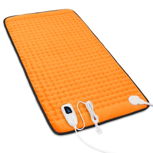 Image of Heating Pad,Electric Heating Pads,Heating Pad for Back,Orange,33x17 Inch