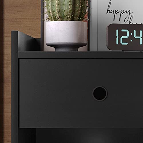 Mesa de cabeceira Retrô Decore 1 Gaveta - Preto - RPM Móveis