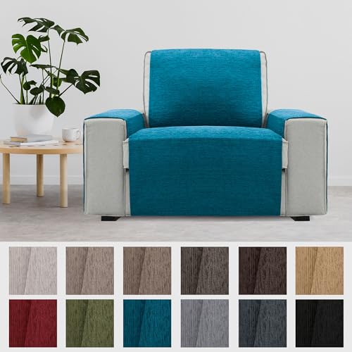Housse de canapé 1 place bleu douceur premium de fabrication espagnole