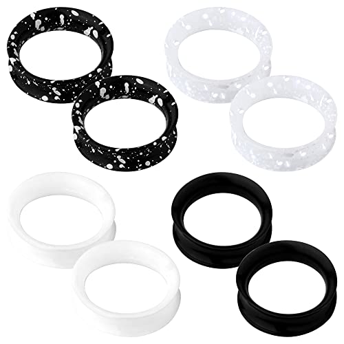 Oufer O-SPPK005-25MM 8Pcs Silicone Ear Gauges Flexible Ear Tunnels Plugs Stretchers Expander Double Flared Flesh Ear Piercing Jewelry cover