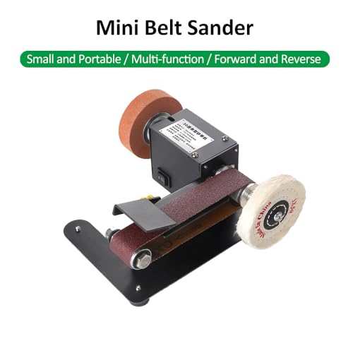 Mini lixadeira de correia 250W Máquina de lixar elétrica de bancada com controle ajustável de 7 velo