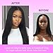 IDN BEAUTY Genius Weft Straight Clip In Hair Extensions Human Hair For Black Girl Women, Virgin Hair Longer Lifespan, Invisible Seamless PU Weft Clip Ins, 14 Inch 100g 7Pcs Natural Black