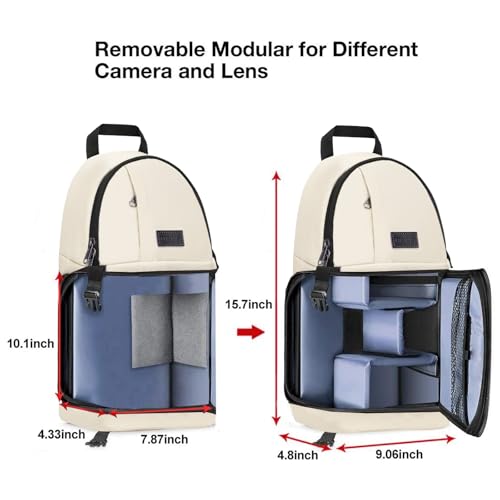 image for MOSISO Camera Sling Bag, DSLR/SLR/Mirrorless Camera Backpack Case Shoc