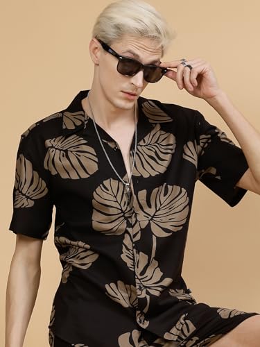 Image of Rigo Printed Co-Ord Set for Men's | Casual Shirt & Shorts Night Suit Set | Lounge-wear Nightdress Pajama Set for Men's | Night Wear, Beach Wear, Vacation Wear Outfit