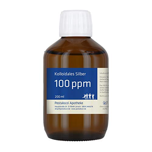 Kolloidales Silber 100ppm aus Apotheken-Herstellung - 100 % natürliches, kolloidales Silberwasser, ohne chemische Zusatzstoffe, Inhalt: 200 ml Cover