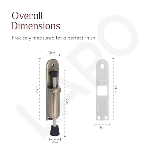 Image of LAPO Kickdown Door Stopper for Homes, Offices, On /Off Foot Operated Door Holder, Spring Mechanism, Quick to Install, 3 Years Warranty (Antique Finish, Pack of 1)
