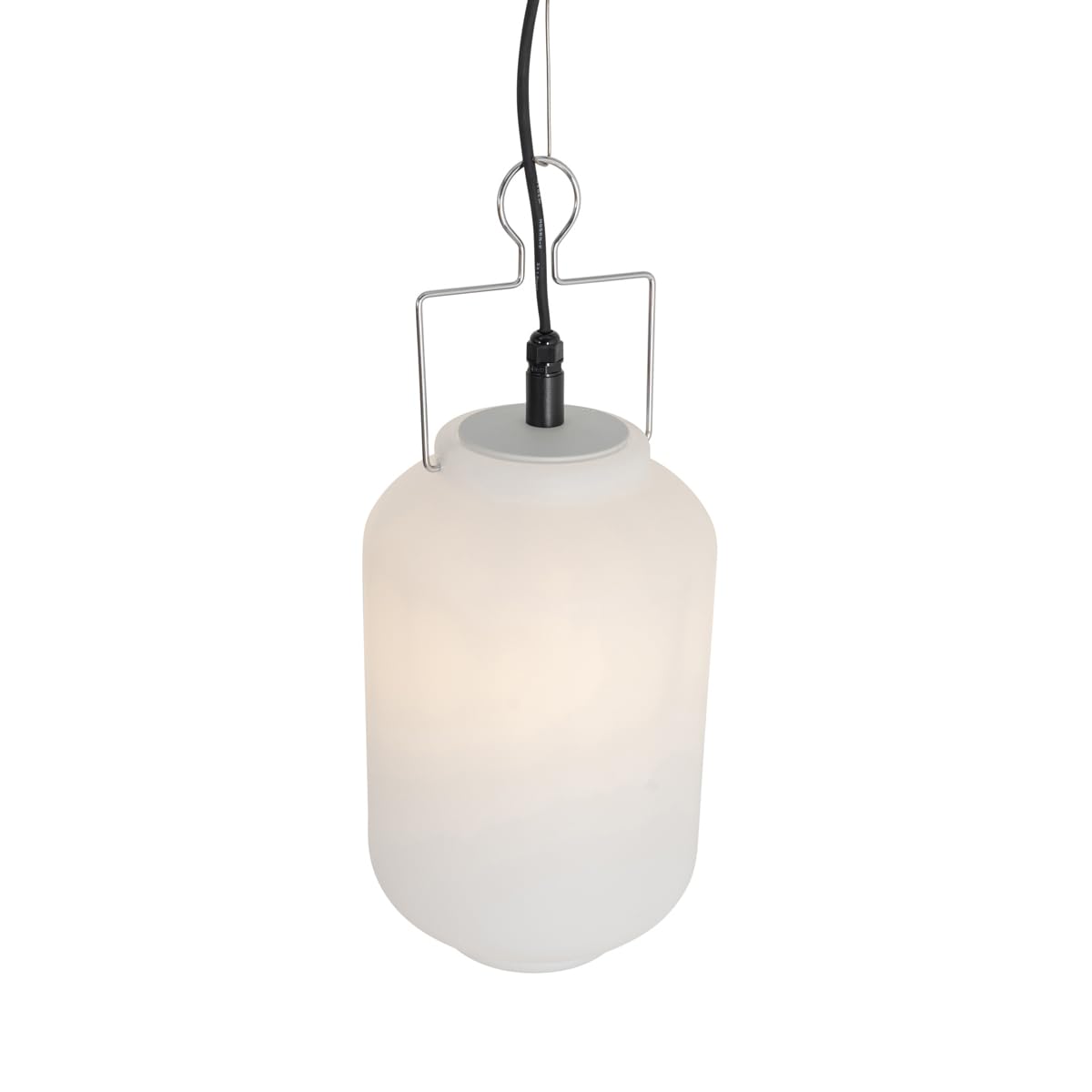 Qazqa Moderno Buiten hanglamp wit 20 cm met stekker IP44 - Pion Plástico/Metálica Redonda Adecuado para LED Max. 1 x 23 Watt
