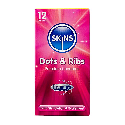 Skins Sexual Health Nunca entre sin un preservativo Skin Dots & Ribs (Puntos y Costillas, 12 Unidades (Paquete de 1))