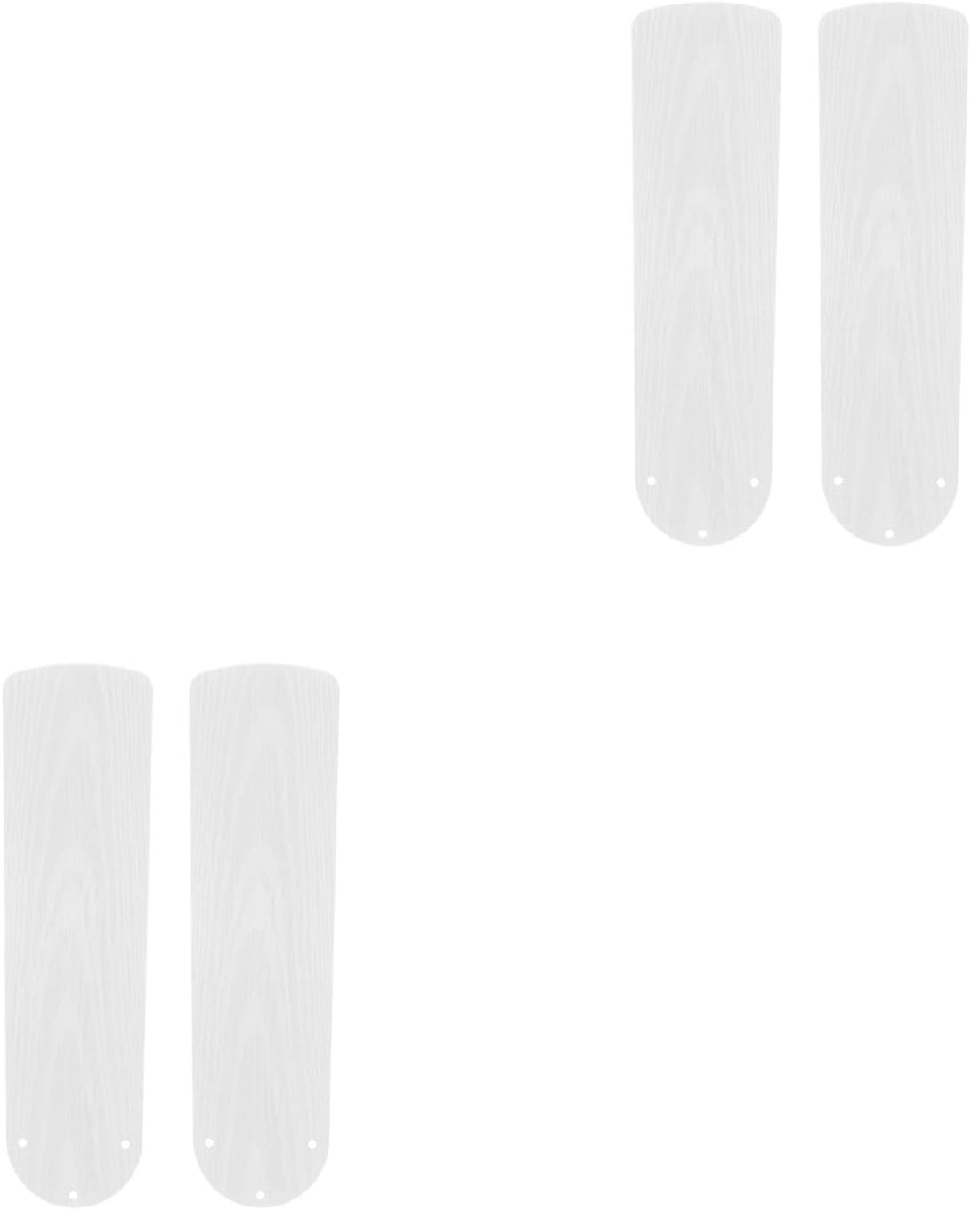 LOGOFUN 4PCS Wood Grain Plastic Replacement Fan Blades Easy Install Ceiling Accessories for Home Living Room Bedroom Supplies - 20.7in White