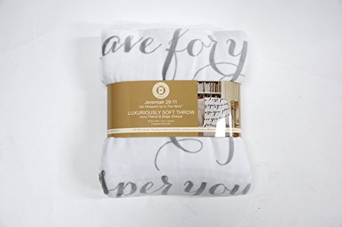 Jeremiah Scripture Throw Blanket: For I Know The Plans I Have For You. Fleece Sherpa Inspirational Faith Gift, Buttery-Soft Extra-Large Healing Quilt For Men Or Women (Ivory) #TOP6