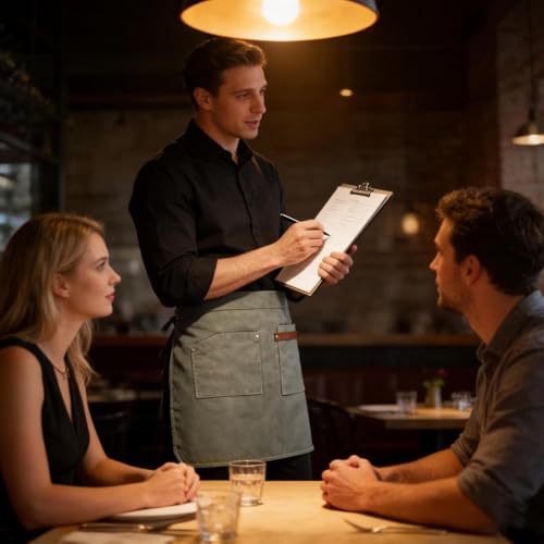 Tabliers courts avec poches pratiques pour serveurs de café - 7