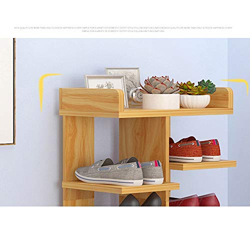 Vestiaire meuble à chaussures double rangée couleur bois naturel