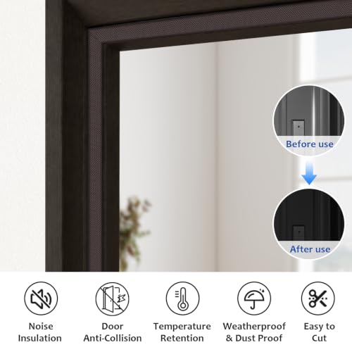 Image of 40 Feet Door Weather Stripping, Kerf Weather Stripping for Doors with Groove, Kerf Door Seal for Large Gap and Easy Installation(40, Brown)