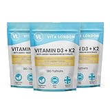 Vitamin D3 4000 iu & Vitamin K2 MK7 100μg Tablets | with Added Magnesium Glycinate | High Strength VIT D Supplement | 540 Tablets (Not Capsules or Gummies) for Men & Women