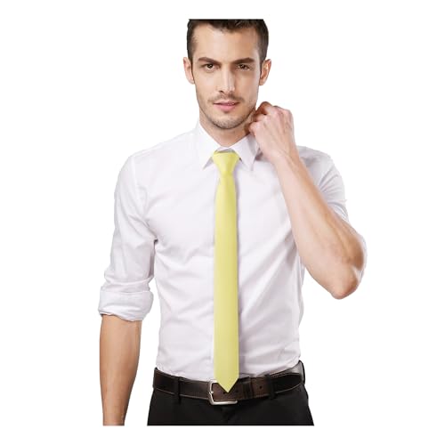 Image of Landisun Black Tie Men Women Solid Skinny Ties Slim Ties Satin Tie