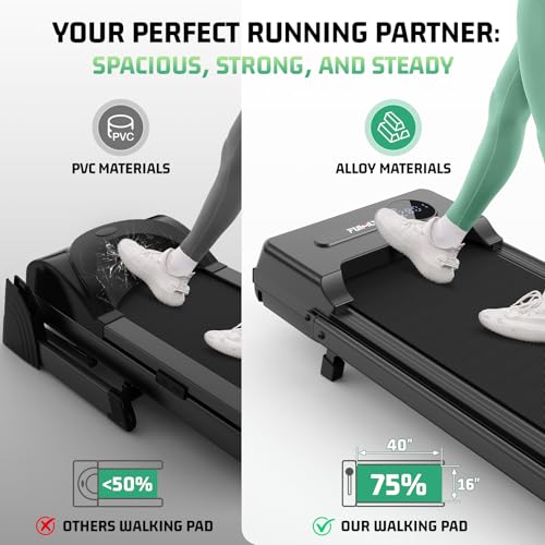 Image of FUNMILY Upgrade Walking Pad Folding Treadmill with 12% /15% Incline & Handle Bar, 3.5HP Foldable Under Desk Compact Treadmills for Home /Office /Gym, 400+lb Capacity, Shock Absorption