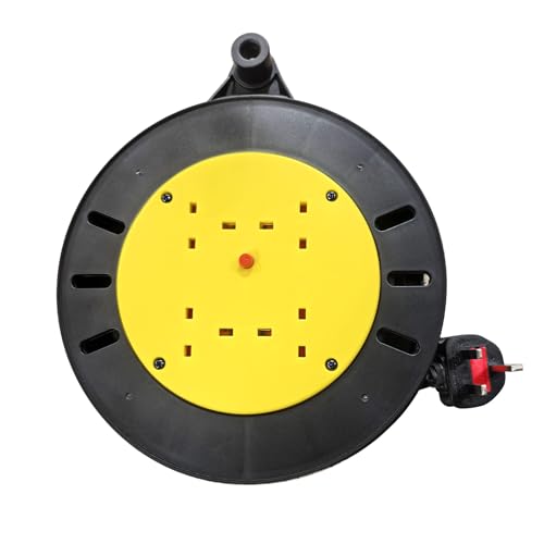Image of 4 Socket Cable Reel 10m Heavy Duty Extension Lead with Thermal Cut-Out