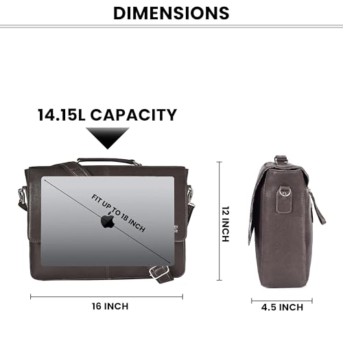 Image of LEATHER VILLAGE Leather Messenger Bag for Men, Handmade Laptop Briefcase