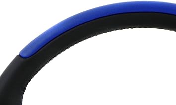Nardi Steering Wheel - Leader - 350mm (13.78 inches) -Black/Blue Leather with Black Spokes - Part # 6090.35.2003