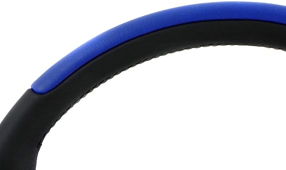 Nardi Steering Wheel - Leader - 350mm (13.78 inches) -Black/Blue Leather with Black Spokes - Part # 6090.35.2003