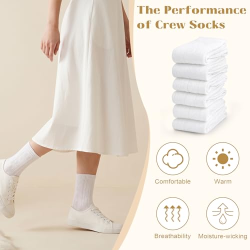 Image of Justay Crew Socks for Women - Soft Knit Boot Calf Comfortable Cute Dress Cotton Socks Gifts