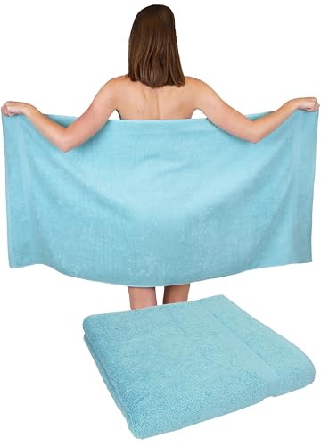 Betz Paquete De 2 Toallas De Baño Premium 100 Algodón 70x140 Cm Azul Océano