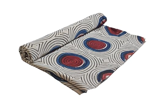Image of Ethnics of Kutch Womens's Ajrakh Modal Silk Natural Dye Hand Block Print Unstitched Kurta Fabric