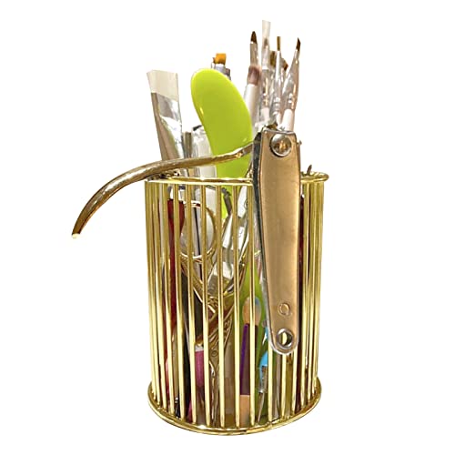 Pen Pencil HolderGold Wire Metal Makeup Brush Holder OrganizersSturdy