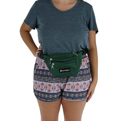 Everest Fabric Multi Pocket Fanny Waist Pack, Forest Green