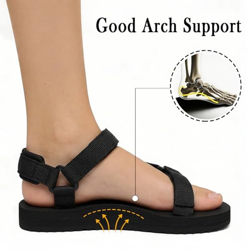 Image of Sport Walking Water Sandals for Women with Arch Support & Adjustable Straps Platform Sandals Women Height Increase
