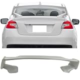 Trunk Spoiler - 2022 Subaru BRZ 7 IKON MOTORSPORTS, Trunk Spoiler Compatible with 2012-2016 Subaru Impreza & 2015-2021 WRX STI, STI Style Painted #K1X Crystal White Pearl ABS Rear Trunk Lid Spoiler Wing Lip 3PCS