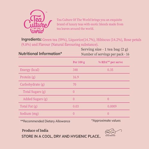 TEA CULTURE OF THE WORLD Flowery Bouquet Tea 20 Sachets