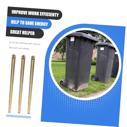 Eje de acero de 55 cm para cubo de basura con ruedas doble 4