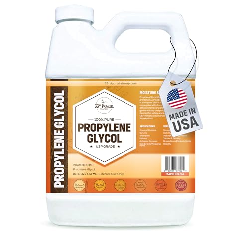 Propylene Glycol USP Grade (16 oz) Non-GMO Moisturizer, Solvent, Emulsifier, Humectant, Soaps...