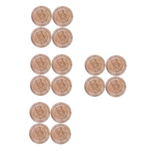 PRETYZOOM 16 Piezas Puesto De Vela De Portavelas De Placa De Quemador De Incienso Portavelas Rústico Plato Ritual De Altar Bandeja De Velas Rituales Madera