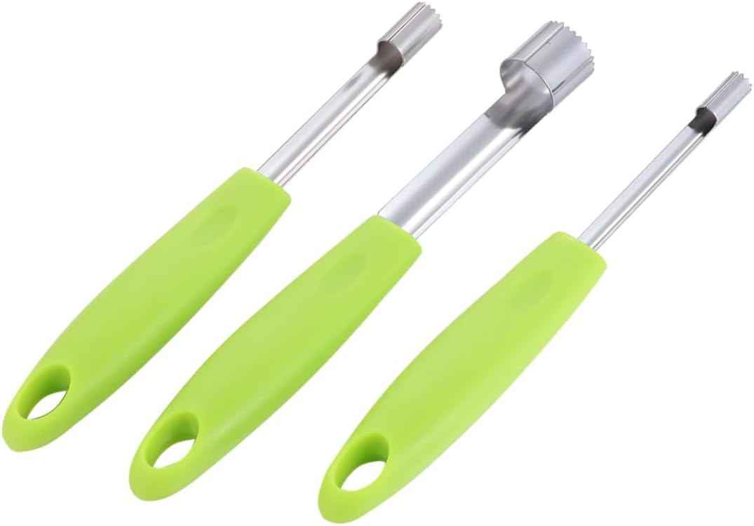MAGICLULU 3sets Stainless Steel Fruit Corer Kitchen Gadget for Removal of Cherries Dates and More Practical Design for Home Cooking