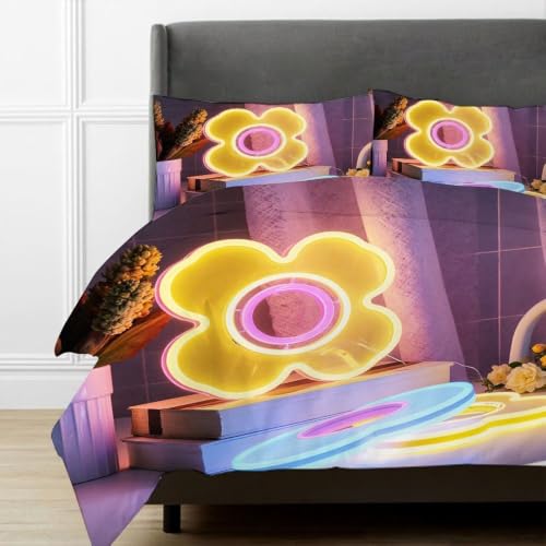 Housse de couette sobre et raffiné en microfibre 240x260 cm or