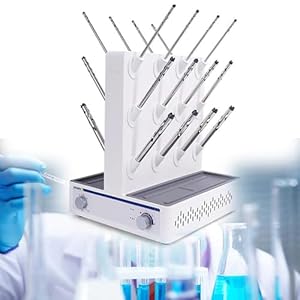 JKJZSALJ Séchoir Électrique À Flux d'air pour Tubes À Essai Et Béchers, Minuterie Et Température Réglables, 12 Ou 24 Tubes À Sécher (en Option), Idéal pour Le Séchage De La Verrerie De Laboratoire.