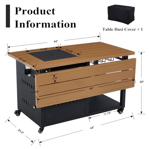 44" Outdoor Propane Fire Pit Table