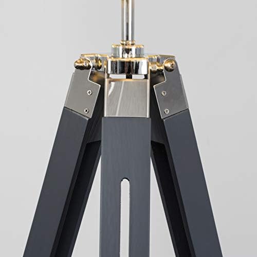 MiniSun Modern Grey and Silver Chrome Tripod Floor Lamp Base