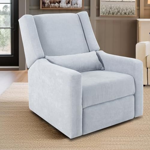Sillón reclinable plegable gris claro de tela miniatura 2