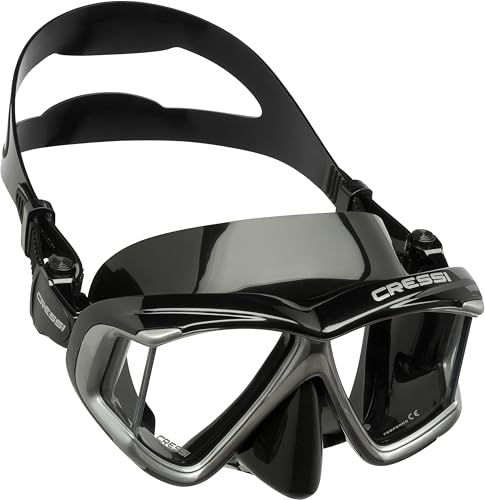 Cressi Pano 4 Panoramic Masks, Black/Silver