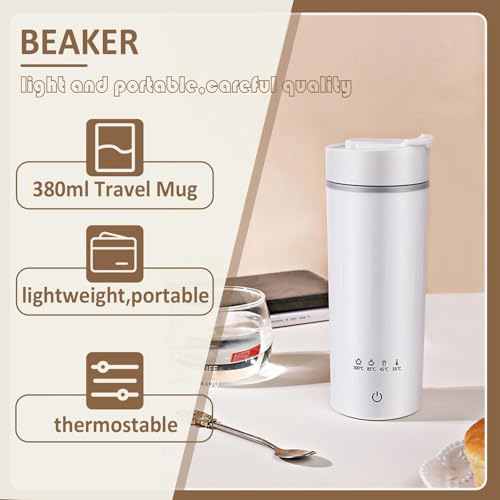 Image of Portable Electric Kettle 380ml with 4 Temp-Settings, Mini Travel Kettle with Stainless Steel Liner for Camping, Trip, Business & Powdered Milk, 300W Fast Heating, Automatic Switch-Off, Global Voltage