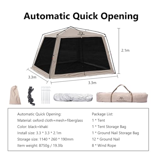 Carpa para camping con sombra solar, gran espacio miniatura 2