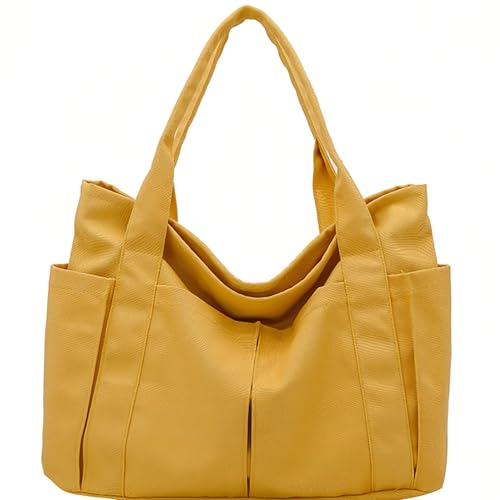 Canvas Tote Bag For Women With Pockets For Shopping Traveling Daily Commuting Beach Leisure And Fitness