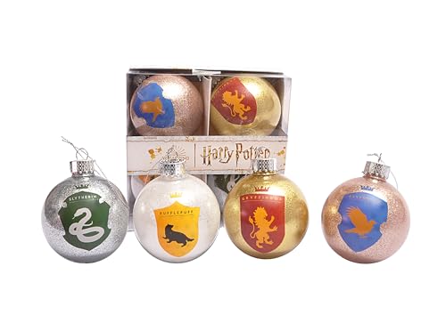 Set of 4 Harry Potter Hogwarts Houses Glitter decoupage Christmas Tree...