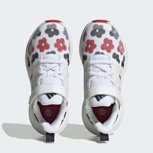 adidas Fortarun 2.0 Cloudfoam Elastic Lace Top Strap Shoes Kids', White, Size 5.53