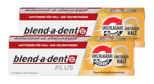 Crème adhésive Blend-a-dent Plus Duokraft sans goût, lot de 2 x 40 g